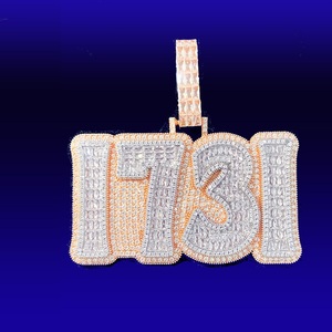 Tùy Chỉnh Brass Vòng Cổ Vàng-Mạ Kim Cương <span class=keywords><strong>Rapper</strong></span> Mặt Dây Chuyền Cá Tính Sáng Tạo Đồ Trang Sức Cho Đám Cưới Các Bên Có Tính năng Zircon - Product Image 2