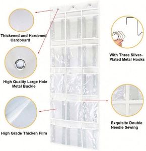 Organisateur de rangement suspendu sur porte Simple Houseware à 24 poches transparentes pour la chambre de bébé, le placard et la chambre d'enfant - Product Image 3