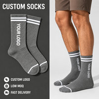 Chaussettes de sport respirantes à séchage rapide, logo et slogan personnalisés, tailles et couleurs personnalisées, printemps, adultes, basketball, tennis, course à pied, marche, gym, sport