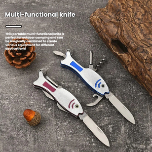 มีดพับอเนกประสงค์สแตนเลสแบบพกพา ดีไซน์หัวปลาสุดสร้างสรรค์ เหมาะสำหรับใช้งานกลางแจ้ง - Product Image 2