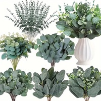 Kunstmatige eucalyptusbladeren, klein enkelstamig groen boeket - van plastic polyester, Koreaans/Westerse stijl, geschikt voor afstuderen