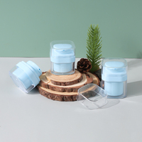 Pots à pompe sans air pour crème visage, vides, rechargeables, avec couvercle à vis, emballage cosmétique en plastique pour crème contour des yeux et lotion, format voyage