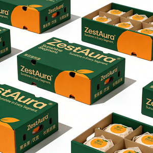 Boîte en carton ondulé robuste pour protéger les oranges, préserver la fraîcheur, emballage pratique pour la vente au détail des oranges - Product Image 2