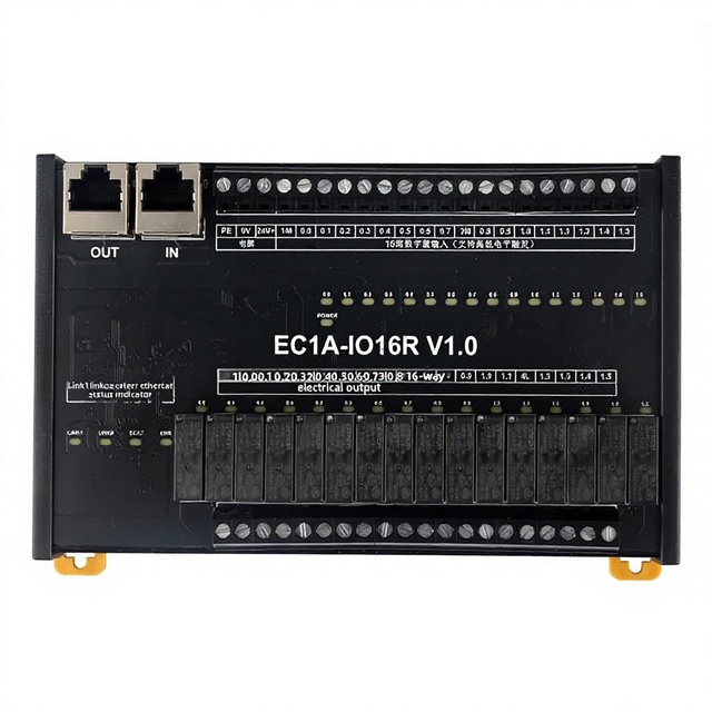EtherCAT Distributed Remote IO Module Switch Input Acquisition Industrial Ethernet Communication Switch 16DI16DR+4AI2AO Made