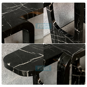 Customized 100% Natural Stone Black Marqulina <b>Marble</b> <b>Console</b> <b>Table</b> Entryway Home Furniture for Hotel Villa Apartment Entrance - Product Image 2
