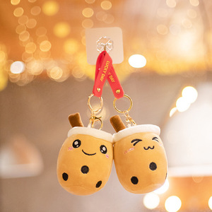 Commercio all'ingrosso Kawaii morbido farcito peluche Bubble Tea peluche portachiavi Mini Boba peluche ciondolo portachiavi mascotte giocattoli