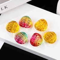 Accessoires DIY pour la maison et la voiture : Ornements en citrine à thème pierre, gravés à la main, en forme de coquille de tortue en verre coloré, riches cadeaux