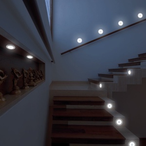 Lampe de nuit à 6 LED, marche/arrêt automatique, à coller n'importe où, fonctionne sur piles, sans fil, avec détecteur de mouvement, lampe de placard - Product Image 3