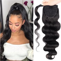 Queue de cheval indienne à clipser prête à être expédiée, avec options de styles Water Wave, Deep Wave et Yaki, et options lisses pour femmes