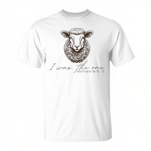 T-shirt unisexe pour adulte, col rond, manches courtes, impression numérique, église, Parabole du mouton perdu, j'étais celui-là, Matthieu 18 11 13 - Product Image 2