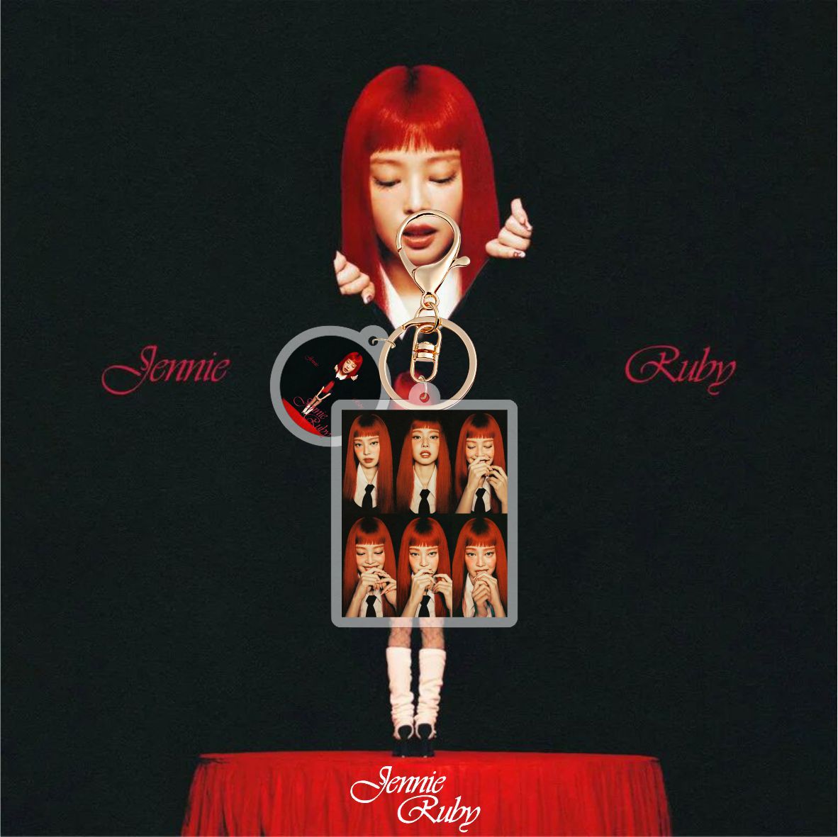 Kpop Idol JENNIE 2025 New Album RUBY INS Style Acrylic Keychains
