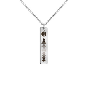 Collier pour <span class=keywords><strong>affiche</strong></span> de la série Spotify Song, bijoux en acier inoxydable, pendentif avec lecteur Audio gravé personnalisé, livraison directe - Product Image 2