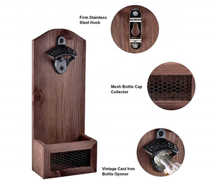 Dụng Cụ Mở Chai Treo Dụng Cụ Mở Chai Bằng Gỗ Gắn Tường Cổ Điển Kèm Dụng Cụ Bắt Nắp - Product Image 2
