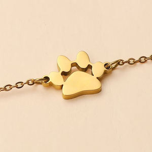 אופנה מינימליסטית אישית כלב עמיד למים להדפיס שם מותאם אישית 18k זהב 18k צמיד שרשרת קסם לנשים - Product Image 6