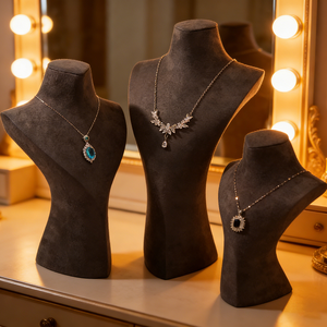 Expositor de Joyería de Lujo Único de Fábrica: Maniquí de Terciopelo para Collares y Busto de Exhibición de Joyas - Product Image 6