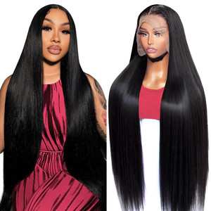 Pelucas de Cabello Humano Brasileño con Cutícula Alineada, 360° Transparente HD, Pre-Desplumadas, con Baby Hair, 12A Virgen, Liso Natural, Frontal 180% - Product Image 1