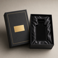 Boîte de présentation de parfum à double porte avec insert rectangulaire pour présentoir de parfum haut de gamme sur comptoir