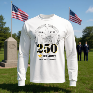 Camiseta de manga larga del 250 aniversario del Ejército de EE. UU. This We'll Defend - Product Image 3