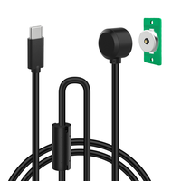 2 pines redondos de alta corriente macho hembra 24V 12V 5A cargador Pogo Pin Cable con PCB magnético USB tipo C conector