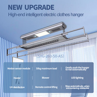 Séchoir à linge électrique intelligent automatique à montage au plafond, télécommande, système de séchage de vêtements en aluminium pour intérieur