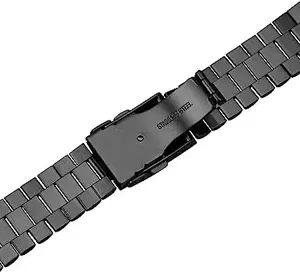 20mm 22mm Black Silver Double Diver Clasp Metal Curved Ends Solid Stainless Steel Matte Brushed Taper Watch Band Strap Bracelet