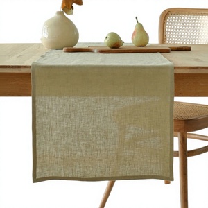 Chemin de table réutilisable en lin écologique pour la maison et les fêtes de mariage – Tailles personnalisables, faible MOQ disponible - Product Image 2