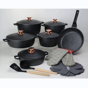 Nuovo Arrivo <span class=keywords><strong>Set</strong></span> <span class=keywords><strong>di</strong></span> Pentole <span class=keywords><strong>in</strong></span> Alluminio Antiaderente da 18 Pezzi con <span class=keywords><strong>Pietra</strong></span> Maifan, <span class=keywords><strong>Padelle</strong></span> e Pentole Multicolore con Spatola e Accessori - Product Image 4