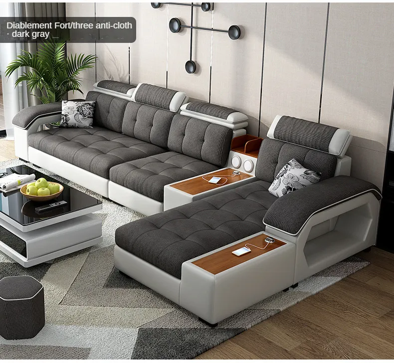 Comfortable Shape Fabric Sectional Living Room Sofa Royal Sofa Set 7 Seater Living Room Furniture Designs