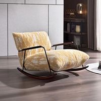 Fauteuil à bascule de luxe léger en métal, style peinture à l'encre, rétro, moderne et simple, pour la maison, la chambre, le salon, le balcon, canapé paresseux, fauteuil inclinable de loisirs