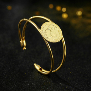 Bracelets de poignet en <span class=keywords><strong>or</strong></span> plaqué 18 carats à la mode, avec pièce de monnaie <span class=keywords><strong>Napoléon</strong></span> Bonaparte, pour femmes - Product Image 3