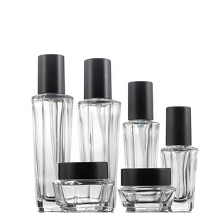 De alta calidad de lujo envase de vidrio cosmético conjunto tarro de crema botella de vidrio de la loción - Product Image 1