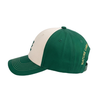 Casquette de baseball bicolore avec broderie 3D monogramme LE et broderie script « NATURE CARES » au dos pour la protection solaire quotidienne en extérieur