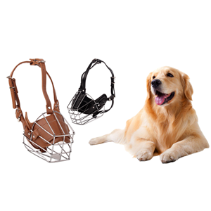 <span class=keywords><strong>Bozal</strong></span> ajustable para perro, tamaño grande, mediano y pequeño, máscara bucal de cuero antiladridos, patrón sólido, suministros para Mascotas, Animales - Product Image 2