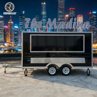 Remorque alimentaire carrée de qualité commerciale, camion de café personnalisé, remorque de restaurant mobile certifiée CE