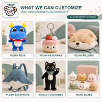 Boneka Slime Custom Dua Warna Lembut Empuk Hewan Boneka Kawaii Grosir Hadiah Anak MOQ Rendah