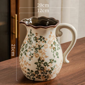 <span class=keywords><strong>Vase</strong></span> à Fleurs en Céramique Style Art Déco Vintage avec Motif Floral pour Centre de Table de Mariage et Décoration de Table Rustique - Product Image 3