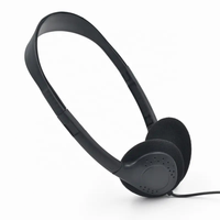 Penjualan Terbaik Headphone berkabel Antarmuka 3.5mm Headset pusat panggilan berkabel ekonomis dengan Headphone penerbangan mikrofon