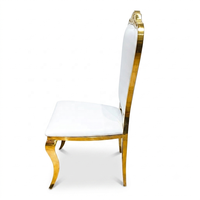 Chaises de salle à manger modernes de luxe en cuir rembourré avec pieds en acier inoxydable pour hôtel