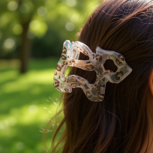 Fermaglio per Capelli Angelina Trasparente con Stampa Leopardata 8Cm, Uso Quotidiano per Donne, Alta Qualità, Design Animale Cartoon in Plastica - Product Image 2