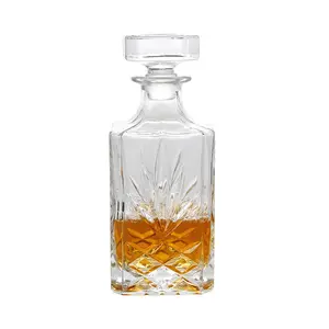 Pacchetto all'ingrosso quadrato senza piombo di cristallo whisky Decanter per Vodka liquore