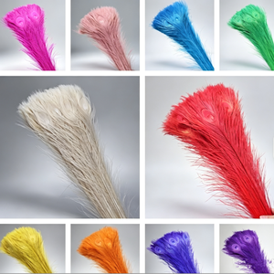 Plumas de Cola de Pavo Real Blanqueadas y Teñidas al por Mayor, 90-100 cm, Plumas Coloridas para Bodas, Carnavales, Disfraces, Manualidades y Adornos - Product Image 4