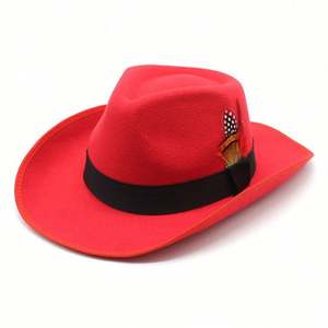 Nouveauté 2023 : Chapeau de cowboy décoré de plumes et de ruban, polyvalent pour les occasions décontractées, les fêtes en plein air et les voyages - Product Image 5