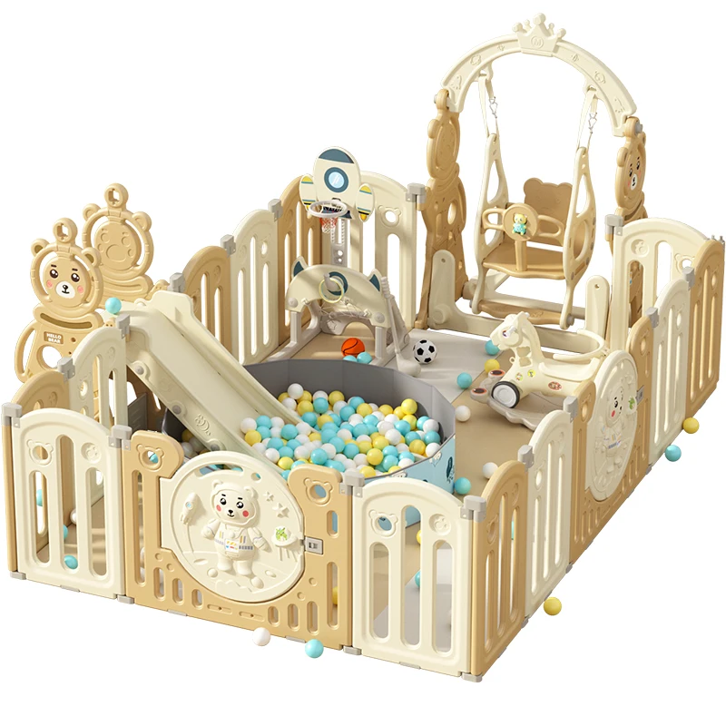 Clôture de sécurité pour bébé personnalisable de haute qualité enfants Portable blanc dernière cour de jeu grande cour de jeu en plastique intérieur parc pour enfants