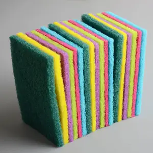 Colorful Kitchen Cleaning Scourer Heavy Duty Green Scouring Pads