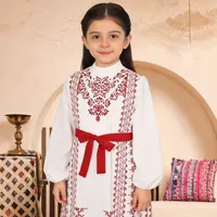 Robe longue à manches longues imprimée pour filles, style arabe turc, Dubaï, Moyen-Orient, robe pour enfants