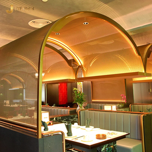 J445 Stainless Steel Restaurant Partition Decorative Metal Screen Divider for Dining Area Interior Design - Product Image 1