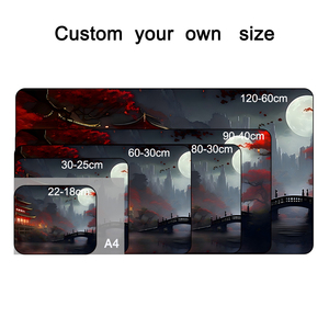 Custom HD High Quality Printing Moon Gaming Mouse Pad Large Gaming Mouse Mat 3mm Nature Rubber Base Mousepad with Stitched <b>Edges</b> - Product Image 2
