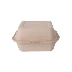 Envase de Alimentos Ecológico Tipo Concha, Caja Biodegradable de Caña de Azúcar para Hamburguesas, 308x144x78mm, Marca <span class=keywords><strong>BIOPACK</strong></span>, Impermeable - Product Image 6