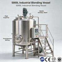 Cuve de mélange de liquides pour boissons en acier inoxydable sanitaire SS304, cuve de mélange de jus, de boissons et de lait avec certification sanitaire ASME CE