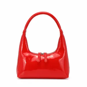 Factory new supplier underarm high quality simple texture soft real cow leather mini travel custom fancy handbags for women